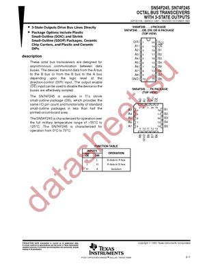 SN74F245NE4 datasheet  